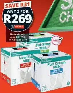 Checkers Hyper Housebrand Long Life Milk All Variants offer