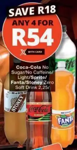 Checkers Hyper Coca-Cola No Sugar/ No Caffeine/ Light/ Sprite/ Fanta/ Stoney Zero Soft Drink offer