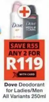 Checkers Hyper Dove Deodorant for Ladies/ Men All Variants offer