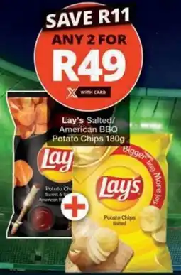 Checkers Hyper Lay's Salted/ American BBQ Potato Chips offer