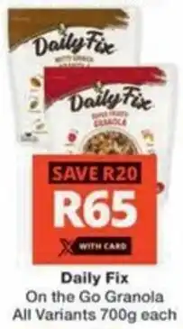 Checkers Hyper Daily Fix On the Go Granola All Variants offer