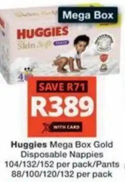 Checkers Hyper Huggies Mega Box Gold Disposable Nappies/ Pants offer