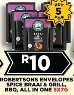 Goal Supermarket Robertsons envelopes spice braai & grill, bbq, all in one offer