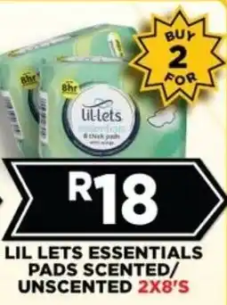 Goal Supermarket Lil lets essentials pads scented/ unscented offer