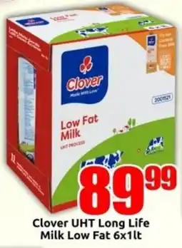 Three Star Cash and Carry Clover UHT Long Life Milk Low Fat offer