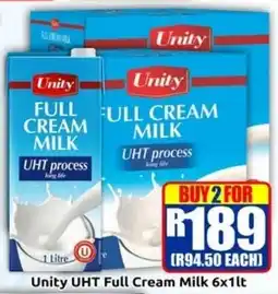 Three Star Cash and Carry Unity UHT Full Cream Milk offer