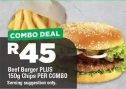 OK Grocer Beef Burger plus Chips offer