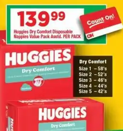 OK Grocer Huggies Dry Comfort Disposable Nappies Value Pack offer