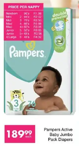 Save Pampers Active Baby Jumbo Pack Diapers offer
