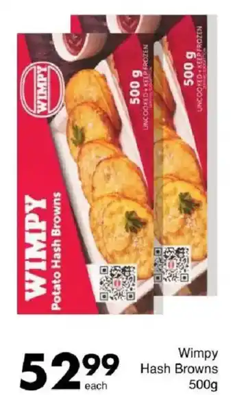 Save Wimpy Hash Browns offer
