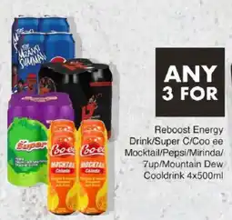 Save Reboost Energy Drink/ Super C/ Coo ee Mocktail/ Pepsi/ Mirinda/ 7up/ Mountain Dew Cooldrink offer