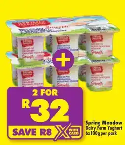 Shoprite Spring Meadow Dairy Farm Yoghurt 6x100g per pack offer