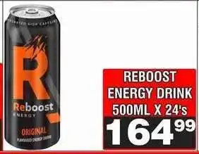 Advance Cash n Carry REBOOST ENERGY DRINK 500ML X 24's offer