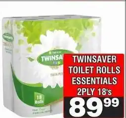 Advance Cash n Carry TWINSAVER TOILET ROLLS ESSENTIALS 2PLY 18's offer