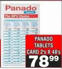 Advance Cash n Carry PANADO TABLETS CARD 2's X 48's offer