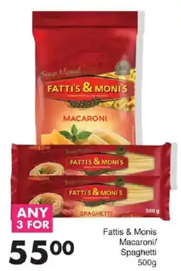 Save Fattis & Monis Macaroni/ Spaghetti offer