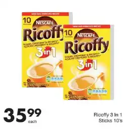 Save Nescafe Ricoffy 3 In 1 Sticks offer