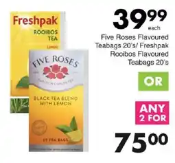 Save Five Roses Flavoured Teabags/ Freshpak Rooibos Flavoured Teabags offer