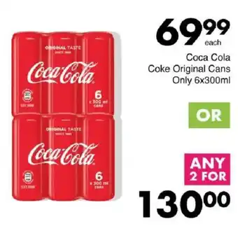 Save Coca Cola Coke Original Cans offer