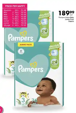 Save Pampers Active Baby Jumbo Pack Diapers offer