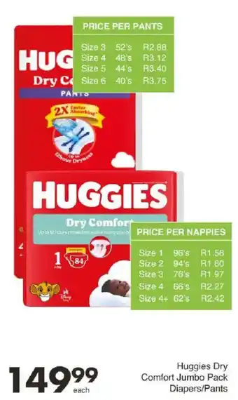 Save Huggies Dry Comfort Jumbo Pack Diapers/ Pants offer