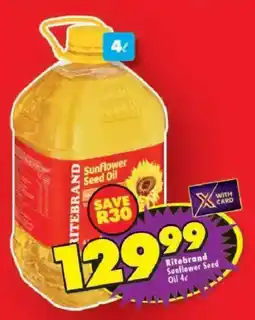Shoprite Ritebrand Sunflower Seed Oil offer