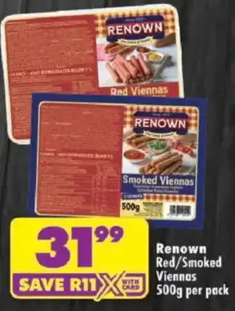 Shoprite Renown Red/ Smoked Viennas offer