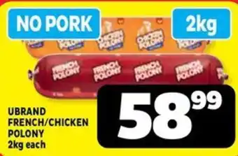 Usave Ubrand french/ chicken polony offer