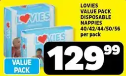 Usave Lovies value pack disposable nappies offer