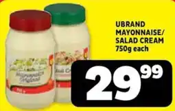 Usave Ubrand mayonnaise/ salad cream offer