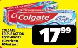 Usave Colgate triple action toothpaste offer