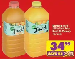 Shoprite Darling Juic'd 100% Fruit Juice Blend All Variants offer