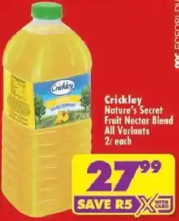 Shoprite Crickley Nature's Secret Fruit Nectar Blend All Variants offer
