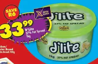 Shoprite D'Lite 37% Fat Spread offer