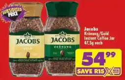 Shoprite Jacobs Krönung/ Gold Instant Coffee Jar offer