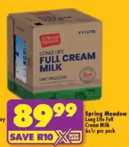 Shoprite Spring Meadow Long Life Full Cream Milk offer