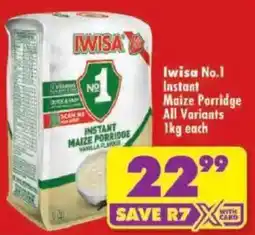 Shoprite Iwisa No.1 Instant Maize Porridge All Variants offer