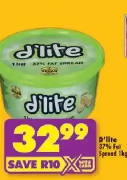 Shoprite D'lite 37% Fat Spread offer