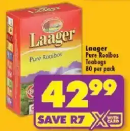 Shoprite Laager Pure Rooibos Teabags offer