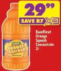 Shoprite Sunfirst Orange Squash Concentrate offer