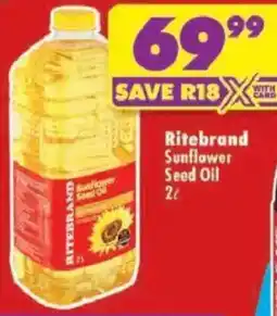 Shoprite Ritebrand Sunflower Seed Oil offer