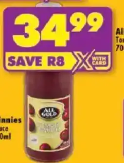 Shoprite All Gold Tomato Sauce offer