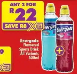 Shoprite Energade Flavoured Sports Drink All Variants offer