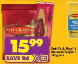 Shoprite Fatti's & Moni's Macaroni/ Spaghetti offer