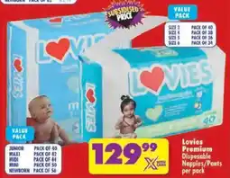 Shoprite Lovies Premium Disposable Nappies/ Pants offer