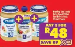 Shoprite Purity 3rd Foods Baby Food Jar/ Baby Snack Pouch offer