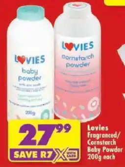 Shoprite Lovies Fragranced/ Cornstarch Baby Powder offer