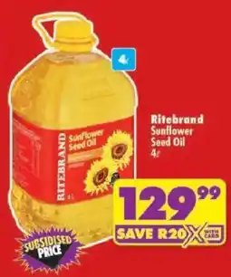 Shoprite Ritebrand Sunflower Seed Oil offer