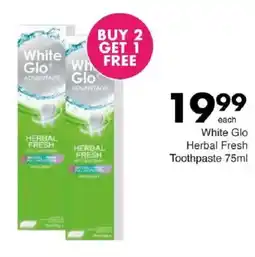 Save White Glo Herbal Fresh Toothpaste offer