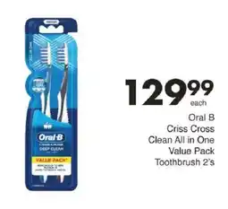 Save Oral B Criss Cross Clean All in One Value Pack Toothbrush offer